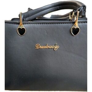 Black Danboaly Women's  Purse- Double Handles/ Shoulder Strap/ Crossbody
